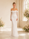 ChicSew Fancy Off Shoulder 3/4 Sleeves Mermaid Long Wedding Dress
