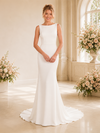 ChicSew Elegant Sabrina Sleeveless Mermaid Crepe Floor-Length Wedding Dress