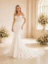 ChicSew Sexy Unique Off The Shoulder Lace Applique Crepe Mermaid Maxi Wedding Dress