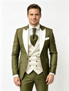 Color Blocking 2 Piece Men's Suit with Regular Fit and Sophisticated Peak Lapel