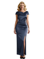 Elegant Asymmetric Straps Satin Side Slit Mermaid Ankle Length Mother Of The Bride Dresses