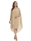 ChicSew Sheath 3/4 Sleeves Rhinestone Chiffon Knee-Length Mother Of The Bride Dress