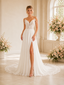 ChicSew Sexy Romantic Cold Shoulder A-Line Side Slit Lace Tulle Maxi Wedding Dresses With Applique Train