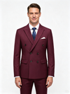 Classic 1 Piece Mulberry Men's Suit with Regular Fit and Sophisticated Peak Lapel