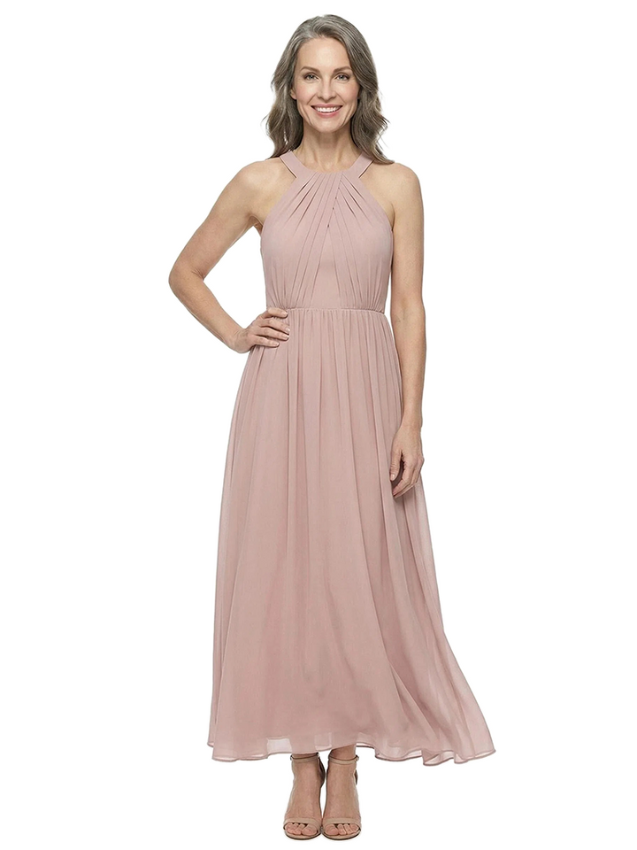 ChicSew Stylish Halter Sleeveless A-Line Chiffon Mother Of The Groom Gown With Pleats