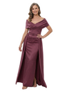 ChicSew Off The Shoulder Satin Floor Length Mother of the Bride Dress