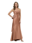 ChicSew Straight Across Ruched Bow Knot Soft Satin Mermaid Mother Of The Groom Evening Gowns