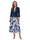 ChicSew Two Piece Chiffon A-Line Tea-Length Mother Of The Bride Dresses With Jacket