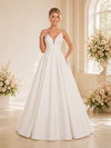 ChicSew Classy Satin V-Neck A-Line Spaghetti Straps Floor-Length Wedding Dresses