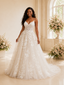 ChicSew Fancy Elegant Spaghetti Straps Tulle Lace A-Line Maxi Long Wedding Dress