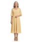 ChicSew V-Neck Chiffon Mother of The Bride Dress A-Line Tea-Length Gown Button Detail