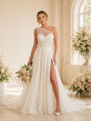 ChicSew Elegant One Shoulder Lace Tulle Side Slit Maxi A-Line Wedding Dress