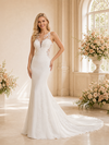 ChicSew Romantic Sexy Deep V-Neck Mermaid Lace Tulle Floor-Length Wedding Dress With Button