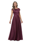 ChicSew Jewel Short Sleeve Satin Mother of the Bride Dress A-Line Formal Gown