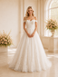 ChicSew Beautiful Off The Shoulder A-Line Lace Tulle Maxi Long Wedding Dresses