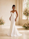 ChicSew Modern Sexy Spaghetti Straps Crepe Long Mermaid Wedding Dress