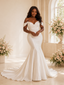 ChicSew Sexy Off The Shoulder Ruching Satin Mermaid Floor-Length Wedding Dress