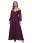 ChicSew Off The Shoulder Sweetheart Long Sleeves Chiffon A-Line Mother Of The Groom Dress
