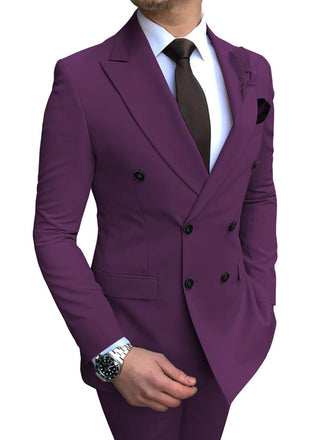 Purple Mens Slim Fit Suit Tuxedo 2-Piece Suits CN445