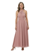 ChicSew Classy Halter Sleeveless A-Line Floor-Length Chiffon Mother Of The Groom Gown Ruched