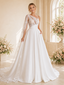 ChicSew Romantic Asymmetric Lace Satin A-Line Maxi Wedding Dress