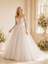 ChicSew Elegant Pretty Long Sleeves A-Line Lace Tulle Floor-Length Wedding Dress With Applique