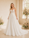 ChicSew Romantic Spaghetti Straps A-Line Boning Lace Tulle Long Wedding Dresses