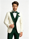 Color Blocking 3 Piece Men's Suit with Regular Fit and Sophisticated Peak Lapel