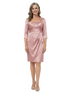 ChicSew Square Neck Knee-Length Sheath Mother Of The Bride Dresses With Ruched Satin Bodice