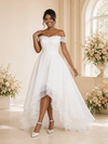 ChicSew Elegant Off The Shoulder Lace Chiffon A-Line High-Low Wedding Dress