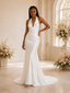 ChicSew Elegant Halter Mermaid Satin Floor-Length Open Back Wedding Dress
