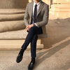 Casual Men's 2 Pieces Houndstooth Peak Lapel Tuxedos (Blazer+Pants) CN469