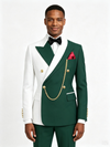 Color Blocking 1 Piece Men's Suit with Regular Fit and Sophisticated Peak Lapel