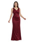 Beautiful V-Neck Silky Satin Mother Of The Bride Mermaid Evening Gown