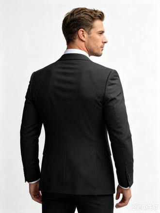 Classic 2 Piece Black Men's Suit with Regular Fit and Sophisticated Peak Lapel