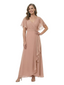ChicSew Pretty Short Sleeves V-Neck Chiffon Ruched Floor-Length Mother Of The Bride Dresses