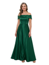 ChicSew Off The Shoulder Satin Floor Length A-Line Mother of the Bride Dress