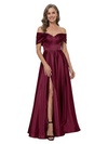 ChicSew Off The Shoulder Satin A-Line Mother of the Groom Dress