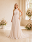 ChicSew Elegant A-line High Neck Sleeveless Glitter Tulle Long Wedding Dresses Open Back