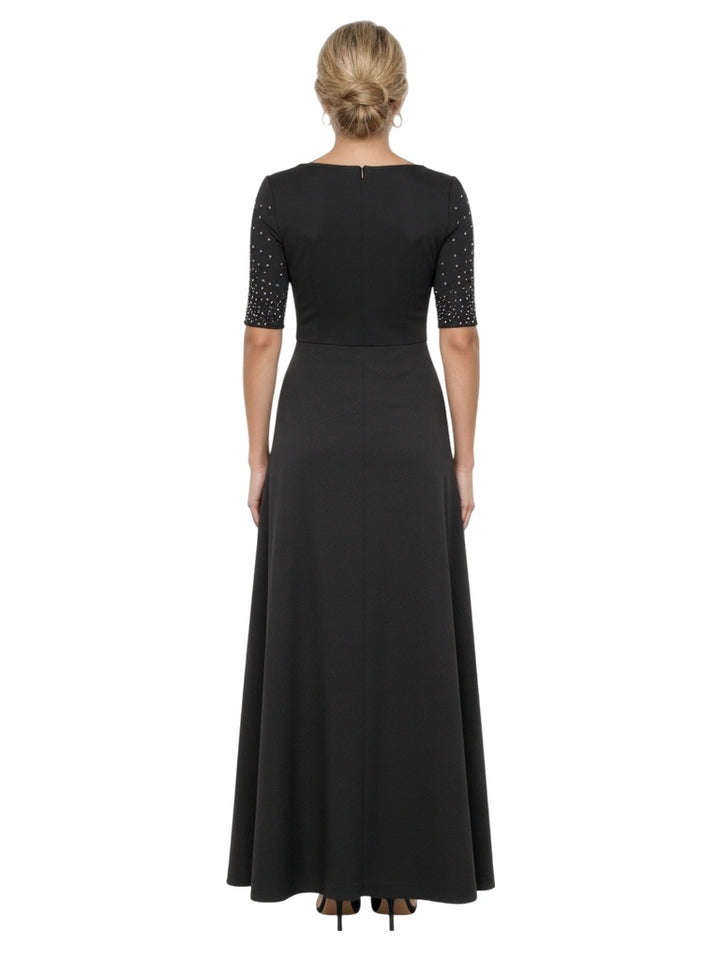 Elegant Half Sleeves Bow Knot Satin Pantsuit A-Line Mother Of The Bride Dresses Overskirt