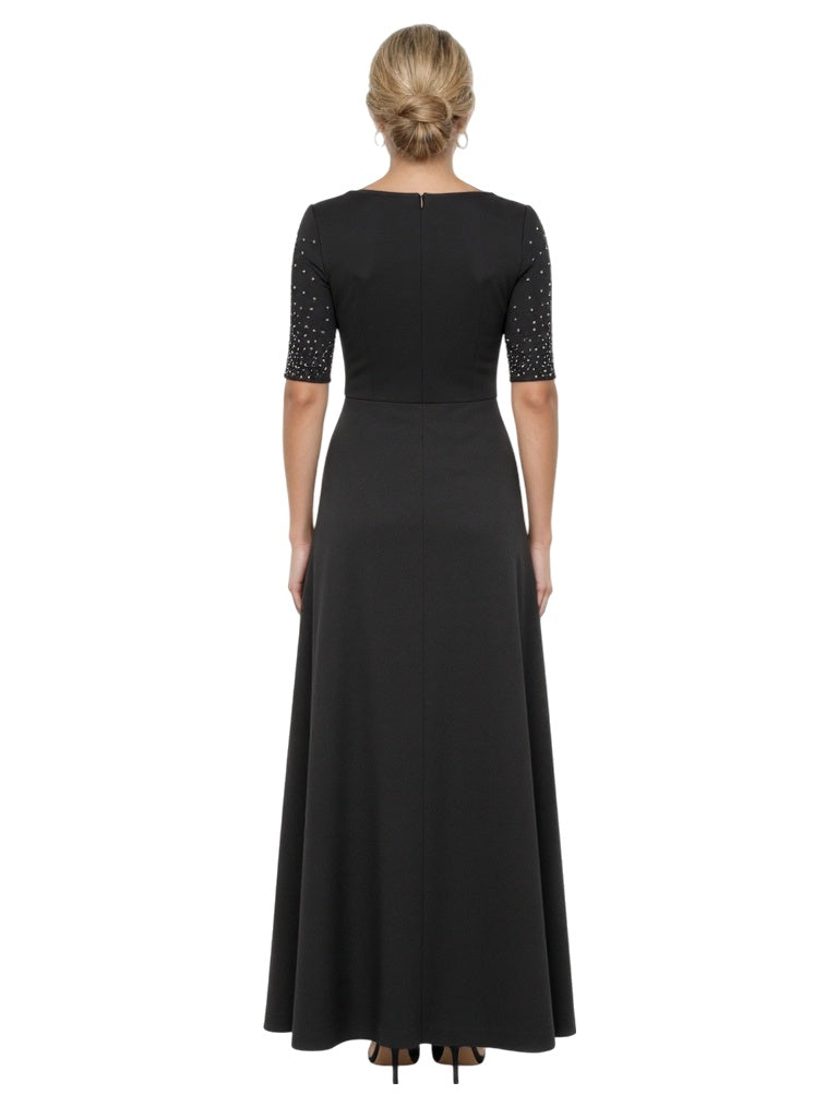 Elegant Half Sleeves Bow Knot Satin Jumpsuit A-Line Mother Of The Bride Dresses