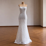 ChicSew Luxurious Beaded Ball Gown Wedding Dress With Overskirt