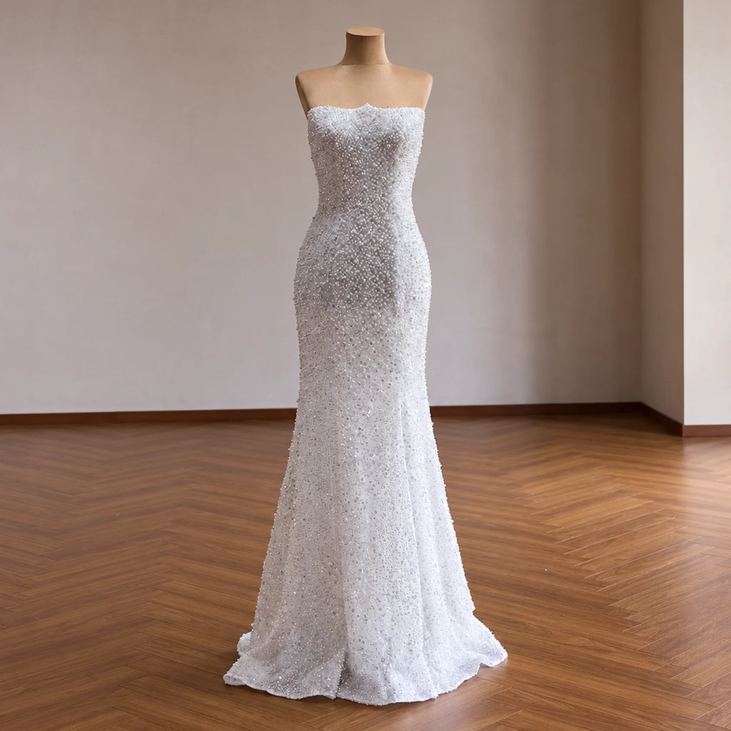 ChicSew Luxurious Beaded Ball Gown Wedding Dress With Overskirt