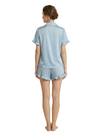 Women's Short Sleeves V-Neck Bride Bridesmaid Pants Robes Silk Like Wedding Robes