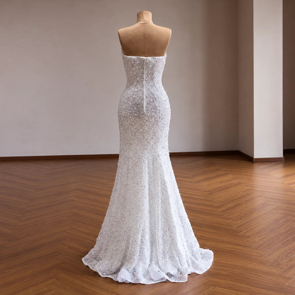 ChicSew Luxurious Beaded Ball Gown Wedding Dress With Overskirt