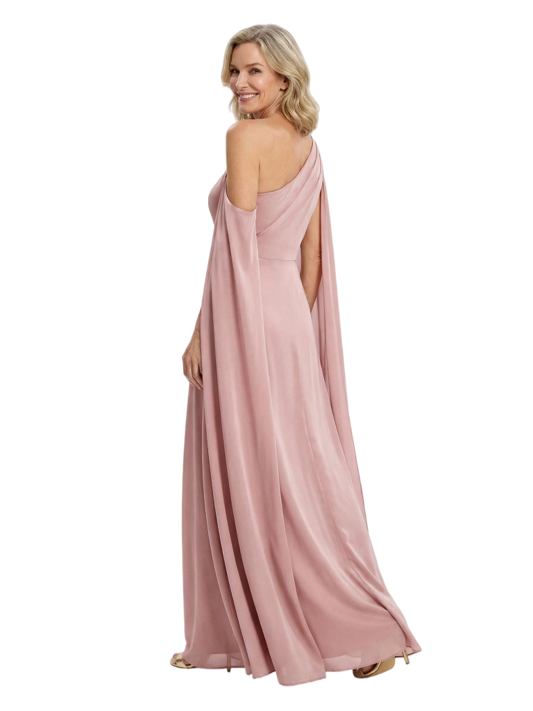 Unique Asymmetrical Long Sleeves Chiffon Mother of the Bride dresses