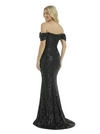 Fancy Off the Shoulder Sequin Evening Gown Mermaid Floor Length Formal Prom Dress