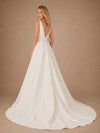 ChicSew Sexy Spaghetti Straps V-Neck A-Line Crepe Side Slit Maxi Wedding Dress