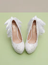 Women's Wedding Shoes Decorative Heel Wedding Heels Bridal Shoes With Beading WS0009