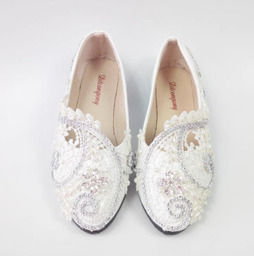 Women's Wedding Shoes Decorative Heel Wedding Heels Bridal Shoes With Beading WS0013